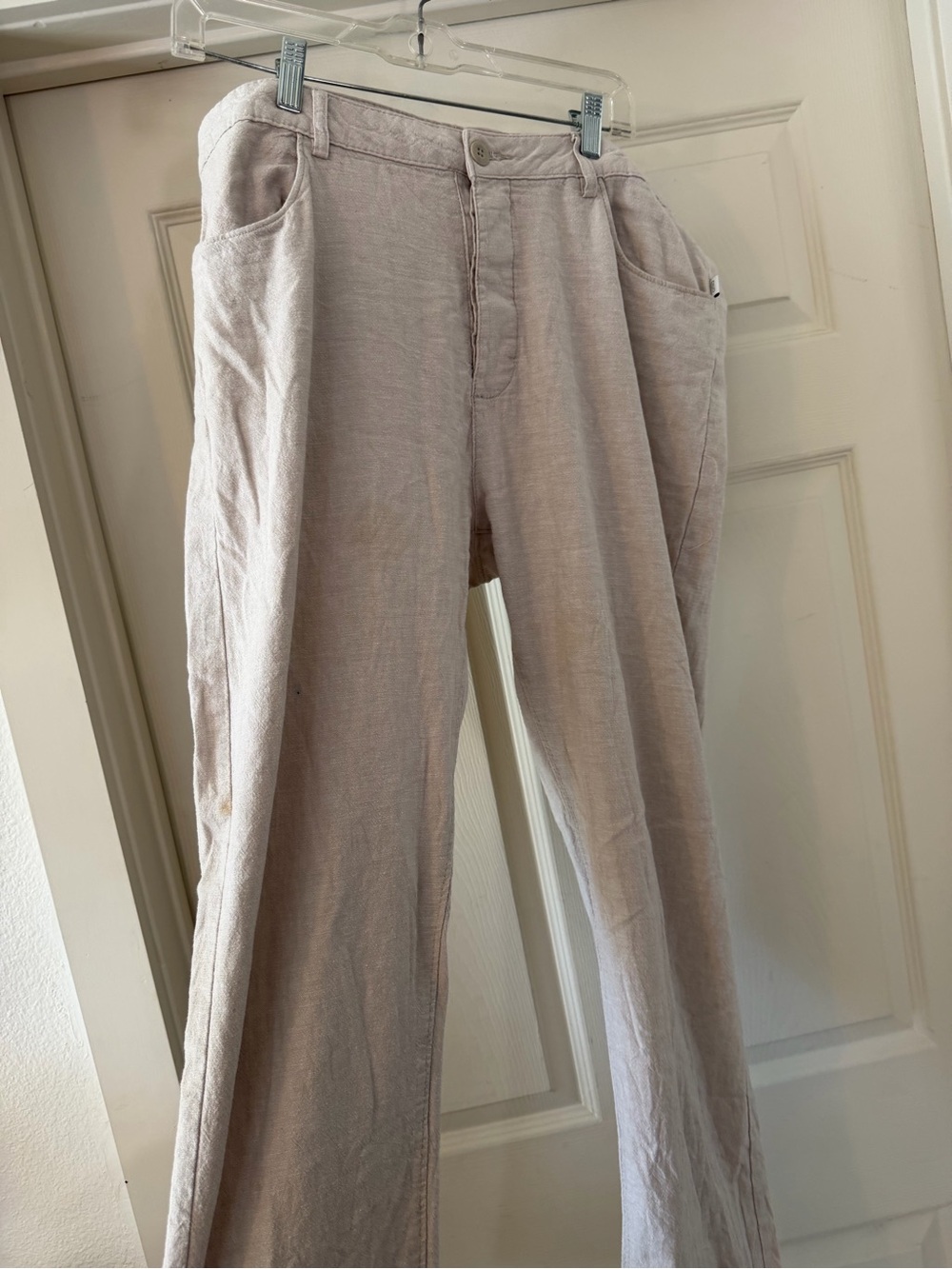 Women’s Onia Casual Light cream Pants cotton/linen blend sz 34/30 - small mark